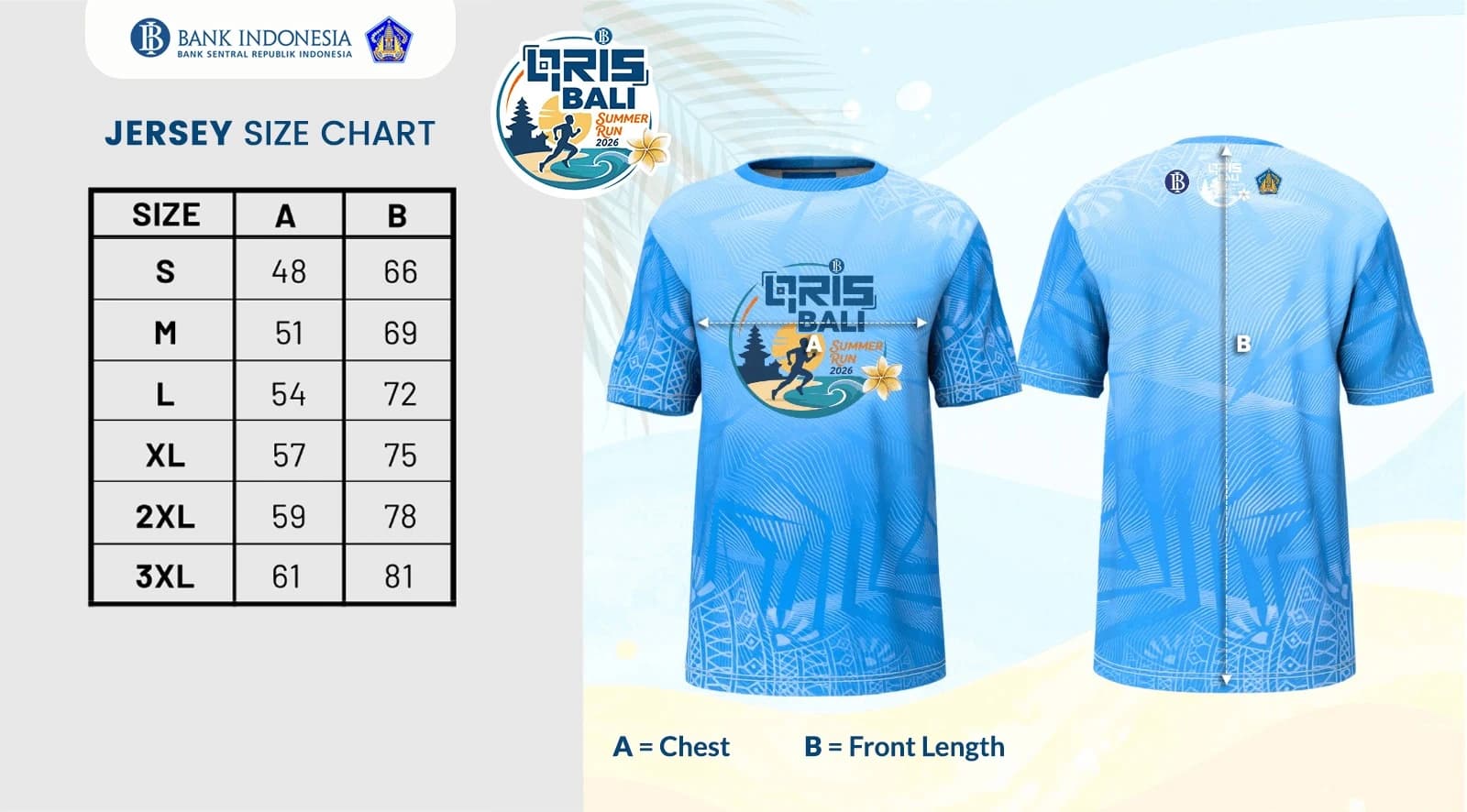 Panduan Ukuran Jersey Official QRIS Summer Run 2026